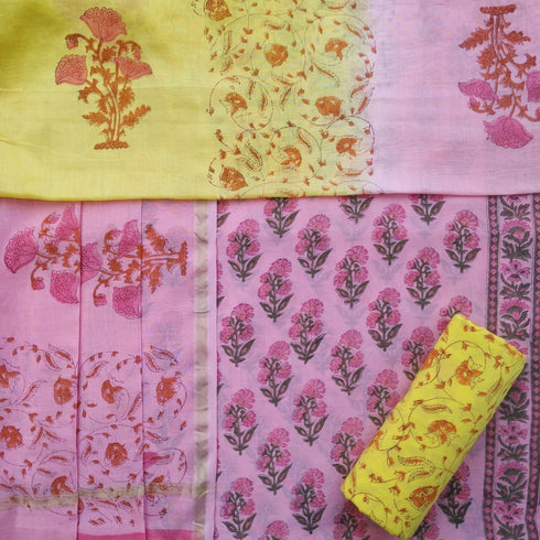 Floral Buti Print Chanderi Silk Suit Set (CHA32)